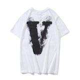 Vlone T Shirt Short Sleeve Men'S Large Size Retro Sports Couple Unisex Tshirt Vlone