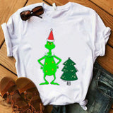 Men And Women Grinch Shirt Christmas Grinch Printed Round Neck T-shirt