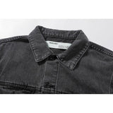 Off White Arrow Denim Jacket Jean Coat Off Ow White Letter Arrow Washed Distressed Men And Women Denim Jacket Coat Owt