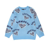 Men Sweater Heart Letter Brocade Sweater Men's Fashion Brand Loose Long Sleeve Top Sweater