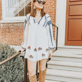 Beth Dutton Bohemian Summer Spring Midi Dress Long Sleeve Shirt Dress