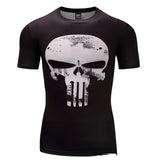 Skull T Shirt 3D Printed Short-Sleeved T-shirt Skull High Elastic Sports Quick-Drying Tights