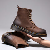 Men's Boots Work Boot Men Casual Hiking Boots Dr. Martens Boots Male High-Top Velvet Thermal Work Shoes