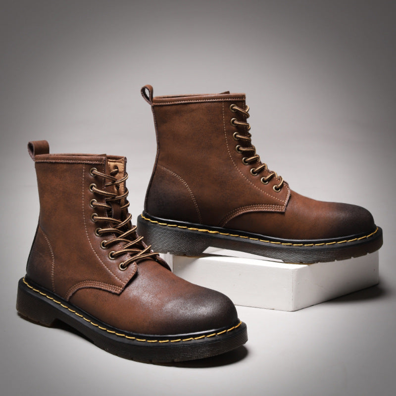 Men's Boots Work Boot Men Casual Hiking Boots Dr. Martens Boots Male High-Top Velvet Thermal Work Shoes