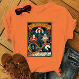 Halloween Costumes Short-Sleeved Printed T-shirt Women's round-Neck Shirt Box