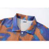 Man Fall Outfits Fashion Brand Vintage Oil Painting Tie-Dyed Long-Sleeved Shirt Men 'S And Women 'S Casual Beach Holiday Shirt