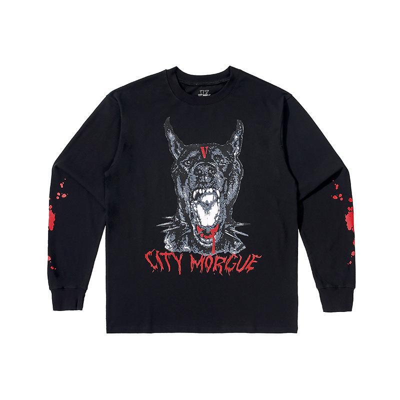 Vlone Sweatshirt Autumn And Winter Men'S Popular Large V Long Sleeve Tshirt Printing