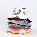 Bucket Hat Fishing Cap Cotton Print Fisherman Hat Leisure Basin Hat Men and Women Black Hat