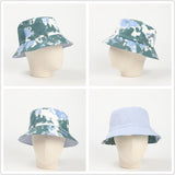 Bucket Hat Fishing Cap Cotton Print Fisherman Hat Leisure Basin Hat Men and Women Black Hat