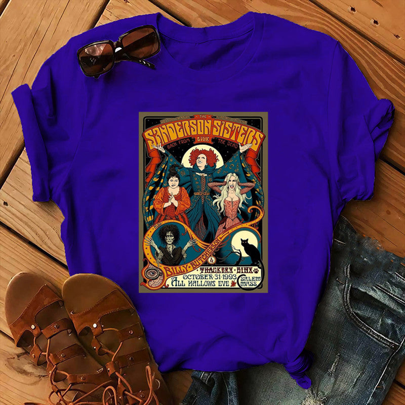 Halloween Costumes Short-Sleeved Printed T-shirt Women's round-Neck Shirt Box