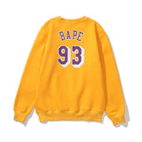 Bathing Ape Sweatshirts Lakers Crew Neck Sweater Velvet Padded Bottoming Shirt