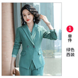 Interview Suit Women Fall/Winter Slim Green Tooling