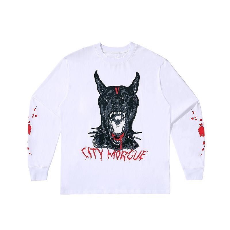 Vlone Sweatshirt Autumn And Winter Men'S Popular Large V Long Sleeve Tshirt Printing
