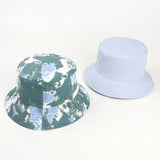 Bucket Hat Fishing Cap Cotton Print Fisherman Hat Leisure Basin Hat Men and Women Black Hat