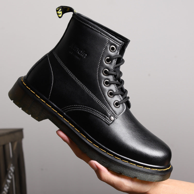 Men's Boots Work Boot Men Casual Hiking Boots Dr. Martens Boots Men's Leather High-Top Worker Boots Breathable Autumn Men's Shoes