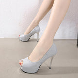 Platform Heels for Women Autumn Thick Bottom Nightclub Women's Shoes