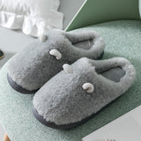 Cotton Slides Platform Height Increasing Shoes Closed-Toe Slippers