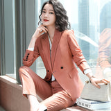 Interview Suit Women Fall/Winter Slim Green Tooling