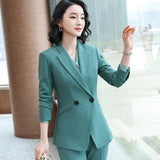 Interview Suit Women's Green Blazer Women's Autumn Fashion