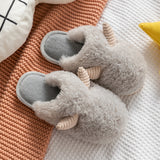 Cotton Slippers Autumn and Winter Plush Slippers Women's Winter Men's Indoor Couple Hair Cotton Slippers Men
