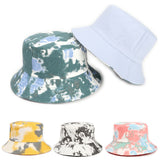 Bucket Hat Fishing Cap Cotton Print Fisherman Hat Leisure Basin Hat Men and Women Black Hat