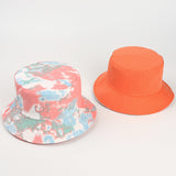 Bucket Hat Fishing Cap Cotton Print Fisherman Hat Leisure Basin Hat Men and Women Black Hat