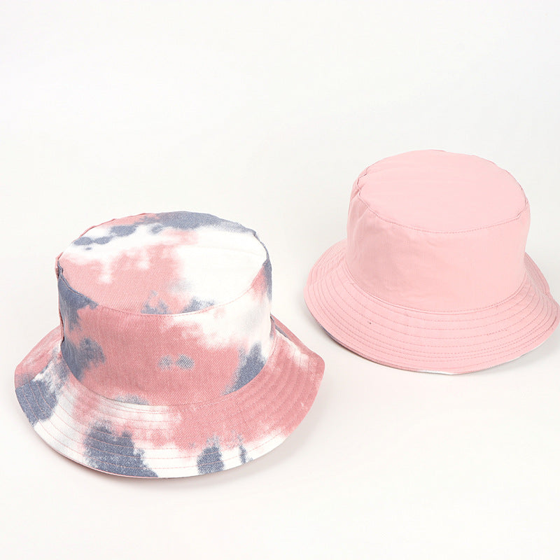Bucket Hat Fishing Cap Cotton Print Fisherman Hat Leisure Basin Hat Men and Women Black Hat