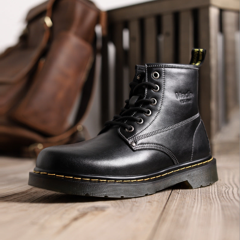 Men's Boots Work Boot Men Casual Hiking Boots Fleece-Lined Dr. Martens Boots Men High-Top Worker Boots