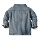Children Jean Jackets Casual Boys' Denim Jacket Spring and Autumn Long Sleeve Neutral