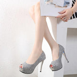 Platform Heels for Women Fall Women's Sequin Shoes