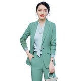 Interview Suit Women Green Suit Women Autumn Long Sleeve