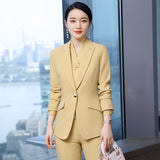 Interview Suit Women Green Suit Women Autumn Long Sleeve