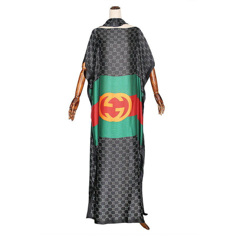 African Women's Wear off-Neck Batwing Sleeve Floral Dress African Dashiki Ankara Styles Dress