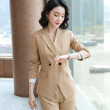 Interview Suit Women Autumn and Winter Long Sleeve Striped Suit Jacket for Women