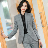 Interview Suit Women Plaid Suit Female Fashion