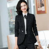 Interview Suit Women Plaid Suit Female Fashion