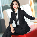Interview Suit Women Plaid Suit Female Fashion
