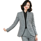 Interview Suit Women Plaid Suit Female Fashion
