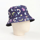 Bucket Hat Fishing Cap Cotton Print Fisherman Hat Men and Women Sky Color Sun-Proof Basin Hat