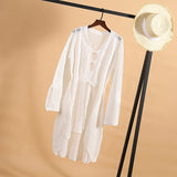 Coachella Music Festival Outfits Hollow out Knitted Dress Flare Sleeve Beach Jacket Sexy