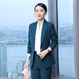 Interview Suit Women Green Suit Women Autumn Long Sleeve