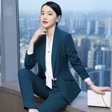 Interview Suit Women Green Suit Women Autumn Long Sleeve