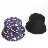 Bucket Hat Fishing Cap Cotton Print Fisherman Hat Men and Women Sky Color Sun-Proof Basin Hat