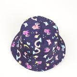 Bucket Hat Fishing Cap Cotton Print Fisherman Hat Men and Women Sky Color Sun-Proof Basin Hat