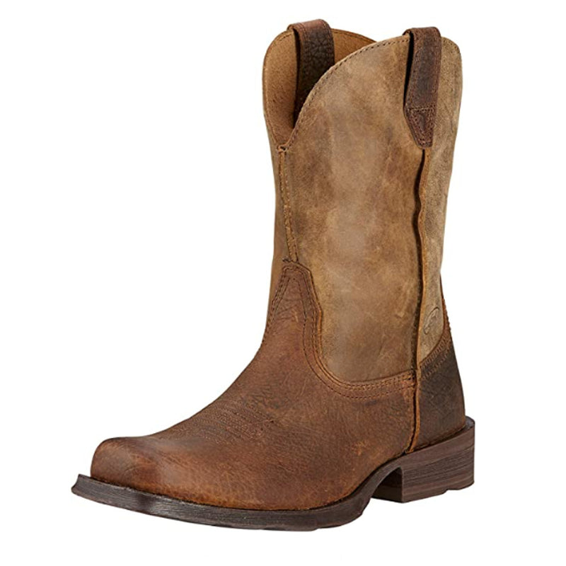Western Shoes Mid-Calf Low Heel Vintage Brown Men's Casual Men's Boots