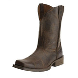 Western Shoes Mid-Calf Low Heel Vintage Brown Men's Casual Men's Boots
