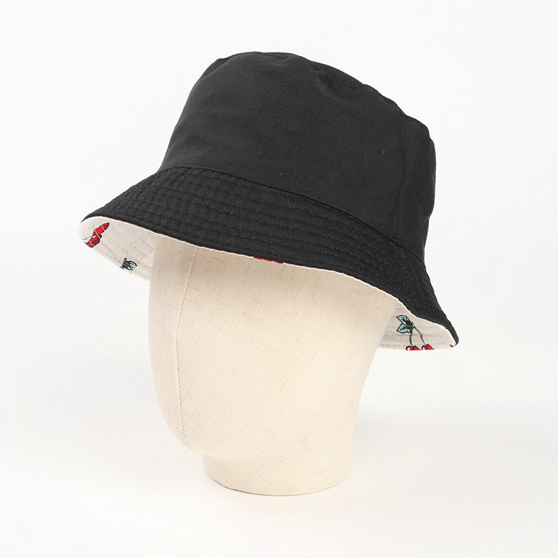 Bucket Hat Fishing Cap Cotton Print Fisherman Hat Spring and Summer Men's Printing Double-Sided Wear Sun-Proof Basin Hat