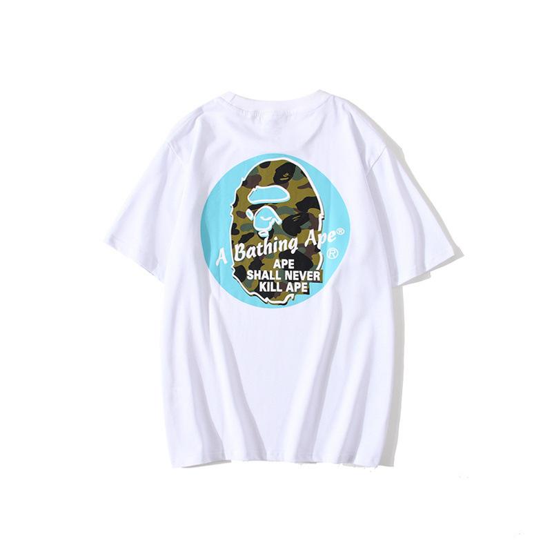 Bathing Ape T Shirt Back Printing Men and Women Fashion Short Sleeve Top