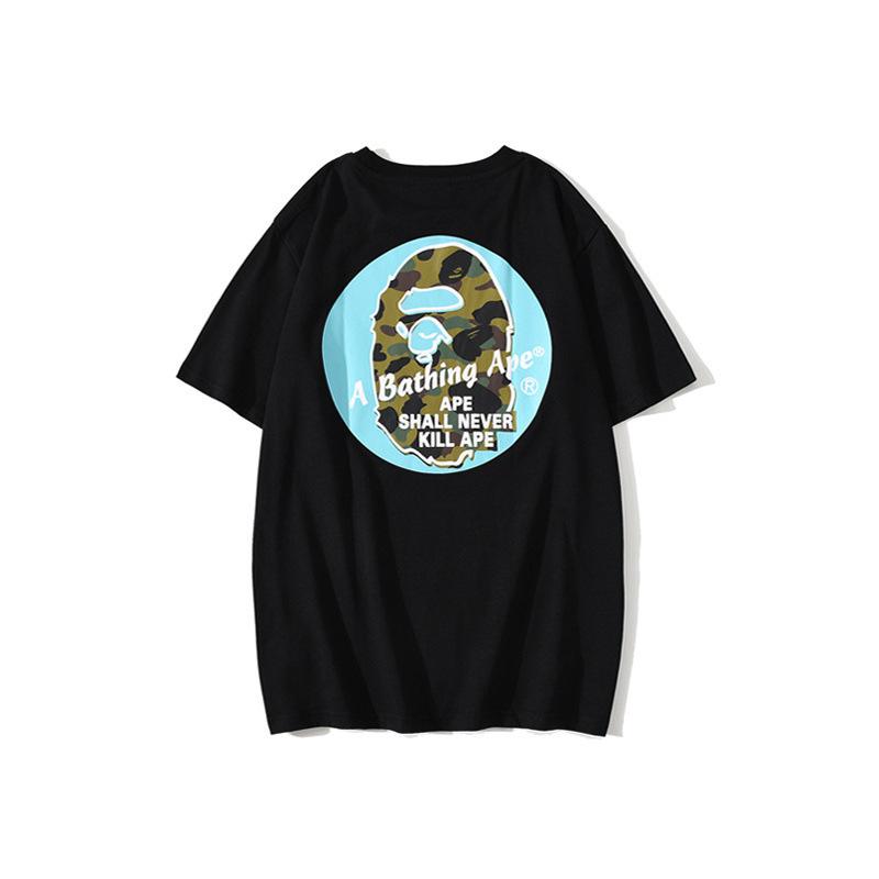 Bathing Ape T Shirt Back Printing Men and Women Fashion Short Sleeve Top
