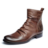 Justin Yellowstone Boots Badge Embroidered Zipper Plus Size Knight Boots Men'S Leather Boots